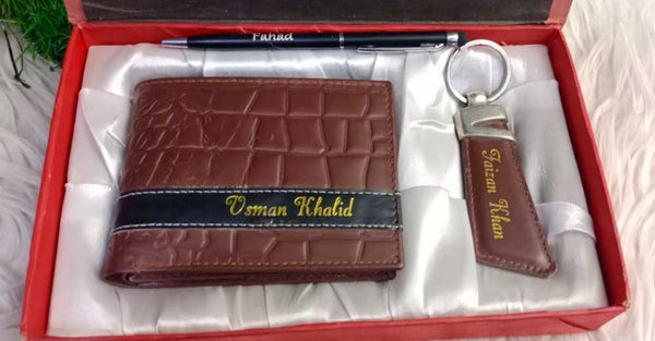 Customized Wallet n Keychain in A Gift Box