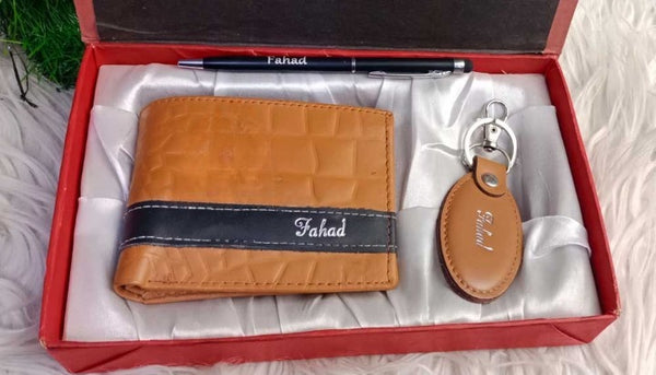 Customized Wallet n Keychain in A Gift Box