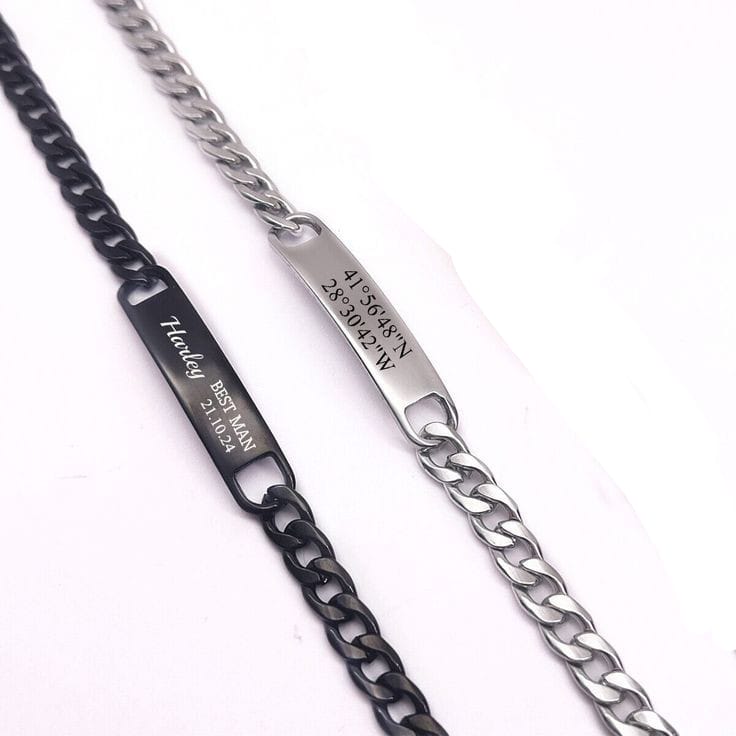 Customized Stainless Steel Cuban ID Bracelet