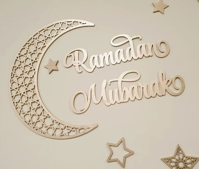 Ramadan Moon Ramadan Mubarak Sign Ramadan Kareem Ramadan Eid Moon Islamic Wall Decor Islamic Wooden Sign